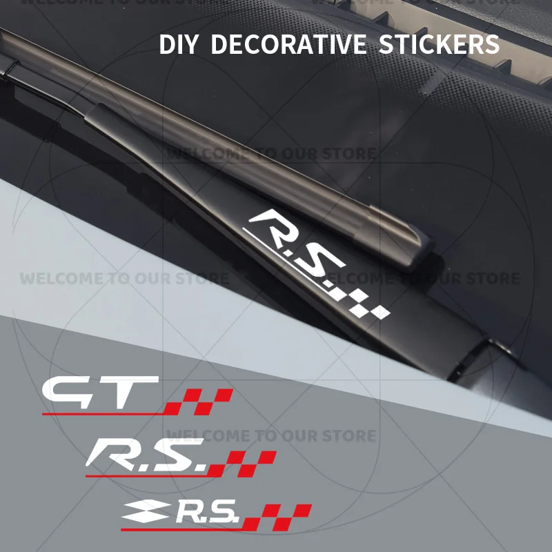 Windshield Wiper Interior and Motorcycle Decor Sport Style Vinyl Stickers, Waterproof Decal for