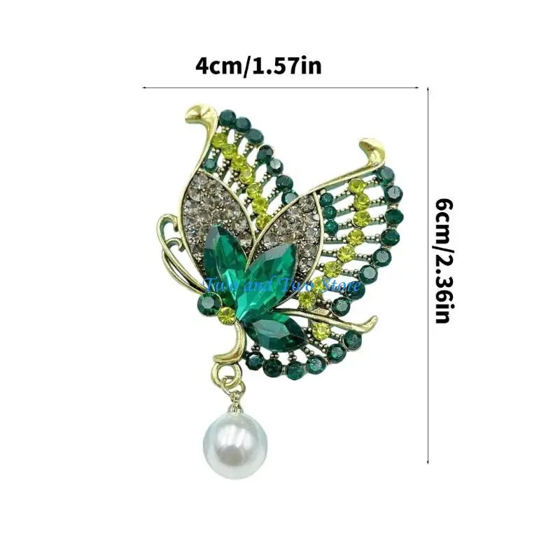 HX6F Sparkling Crystal Butterfly Jewelry Jewelry Pin