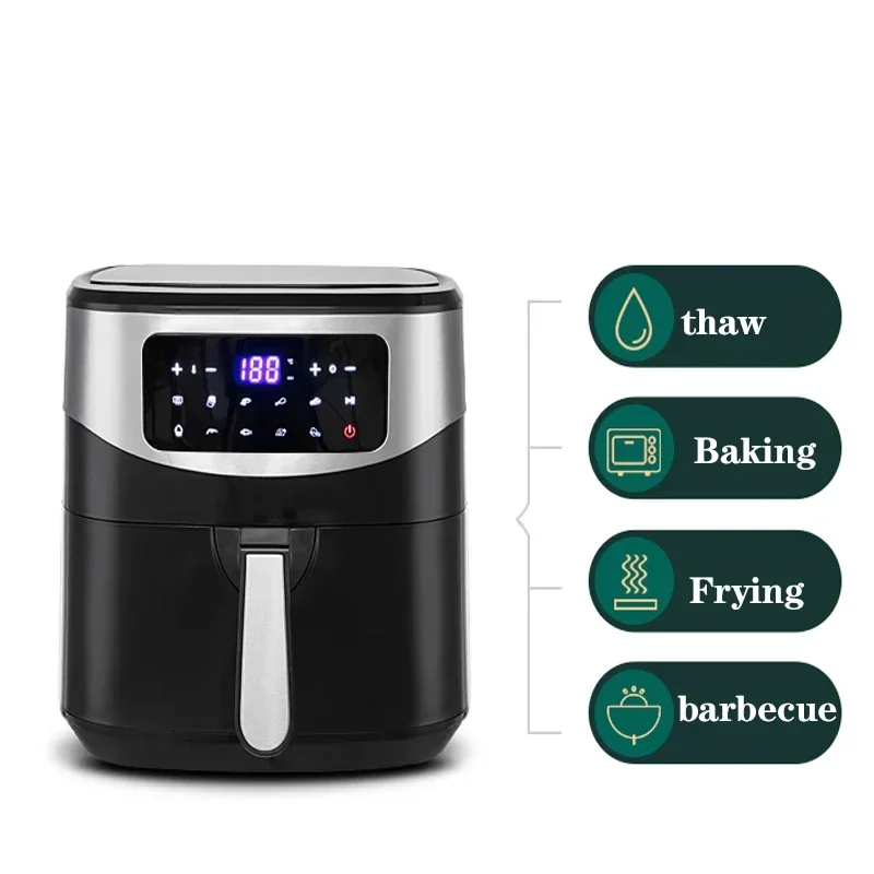 8L Household  Smoke-Free Oven r 220V/1600W Chicken French Fries Pizza Salt-Free Air Frye KDE-579D Electric Fryer