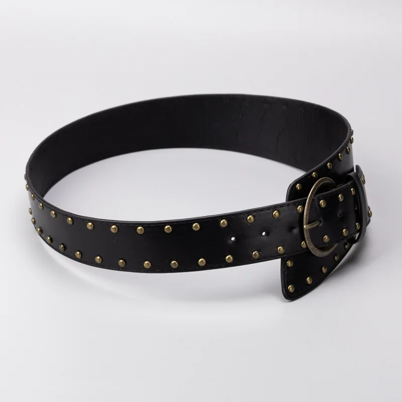 Moda donna PU Rivetto in pelle Fascia da smoking Abito femminile Corsetti Cintura Cinture Decorazione Cintura larga TB279