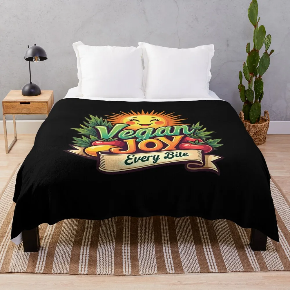 Vegan Joy, Every Bite Throw Blanket Heavy For Decorative Sofa Personalized Gift Blankets