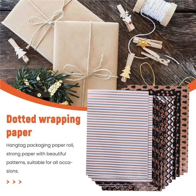 Popular 12 Sheets Christmas Wrapping Paper,Gift Wrapping Paper With 6 Different Patterns,Wrapping Paper For Christmas