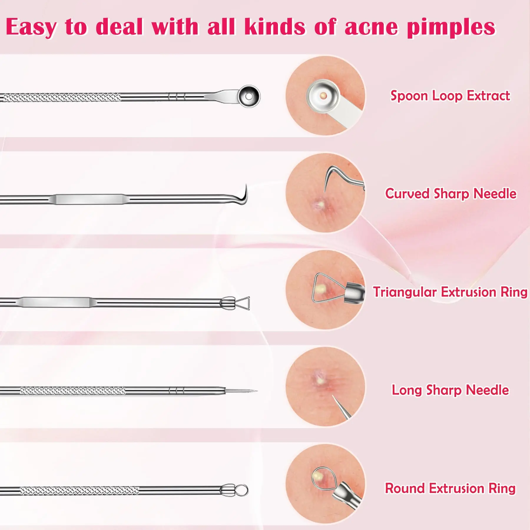 Srebrny 4-pak Zestaw do usuwania zaskórników Zestaw do usuwania zaskórników - do usuwania przebarwieni, usuwania zaskórników Pielęgnacja skóry twarzy (z pudełkiem)