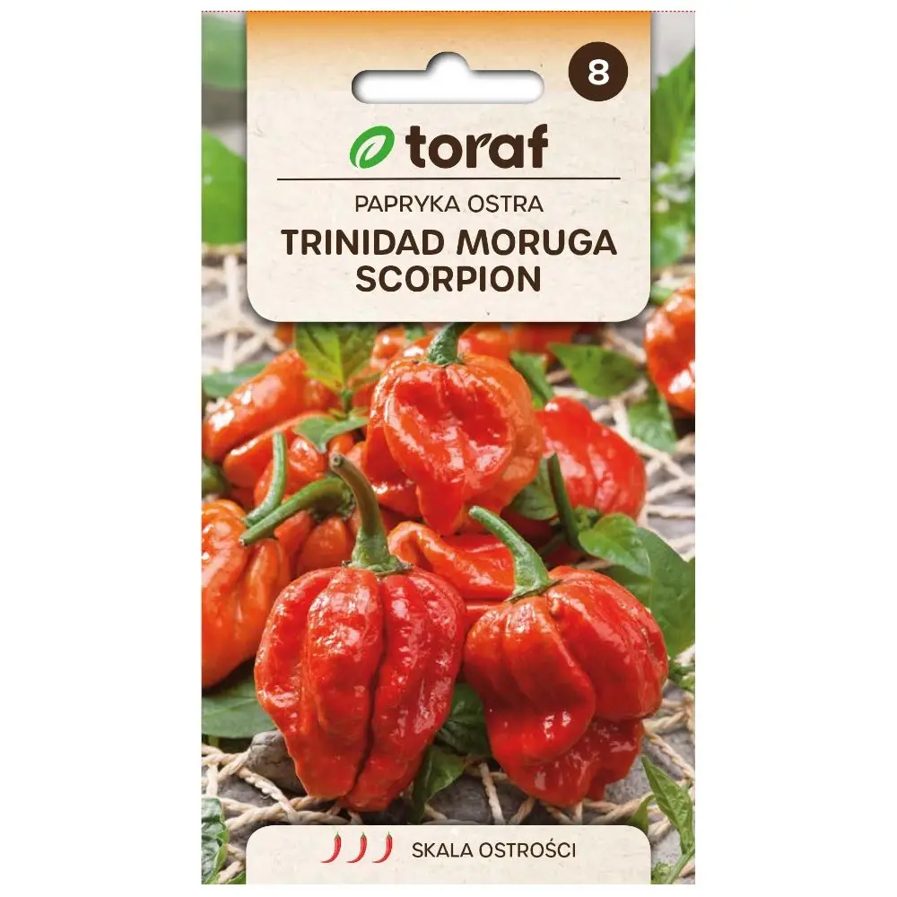 Graines de piment rouge Trinidad Moruga Scorpion 0,05g TORAF - une variété de piment très piquante, pour serres et pots, pour sauces et plats de viande