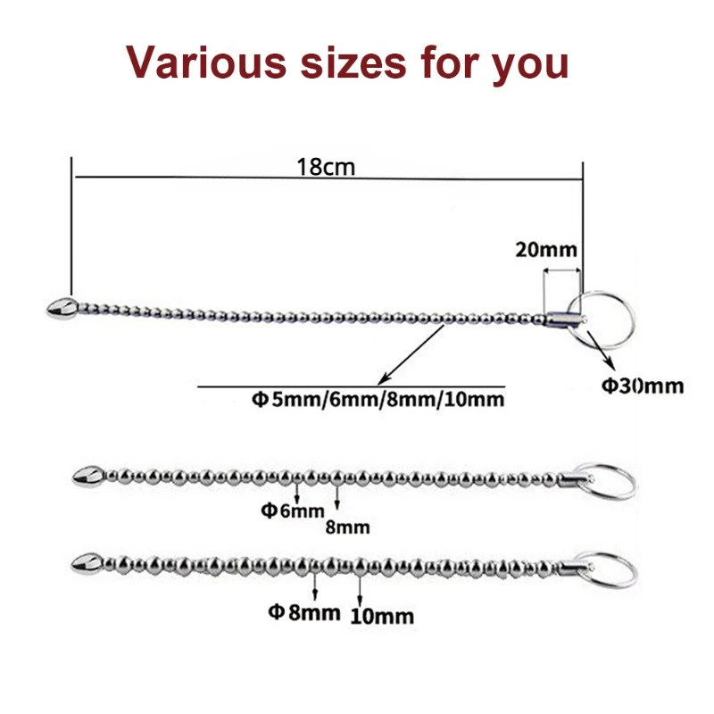 Male Penis Beads BDSM Stainless Steel Urethral Dilators Insert Stimulation Urethral Catheter Horse Eye Sticks Sex Toys for Man