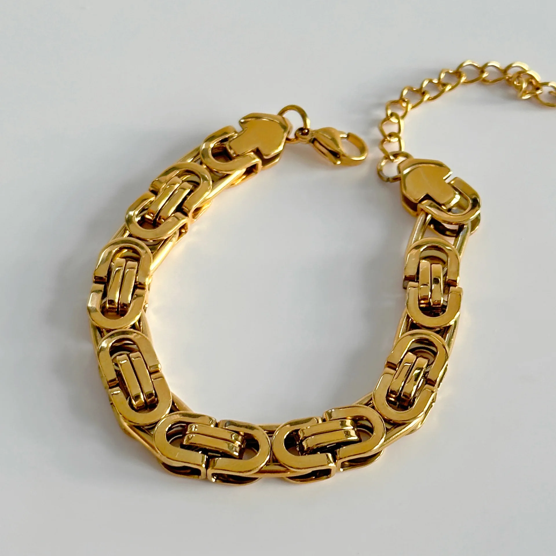 New ins Titanium Steel Snake Bone Chain Bracelet For Women Vintage Shell Square Bracelets Fashion Aesthetic Jewelry