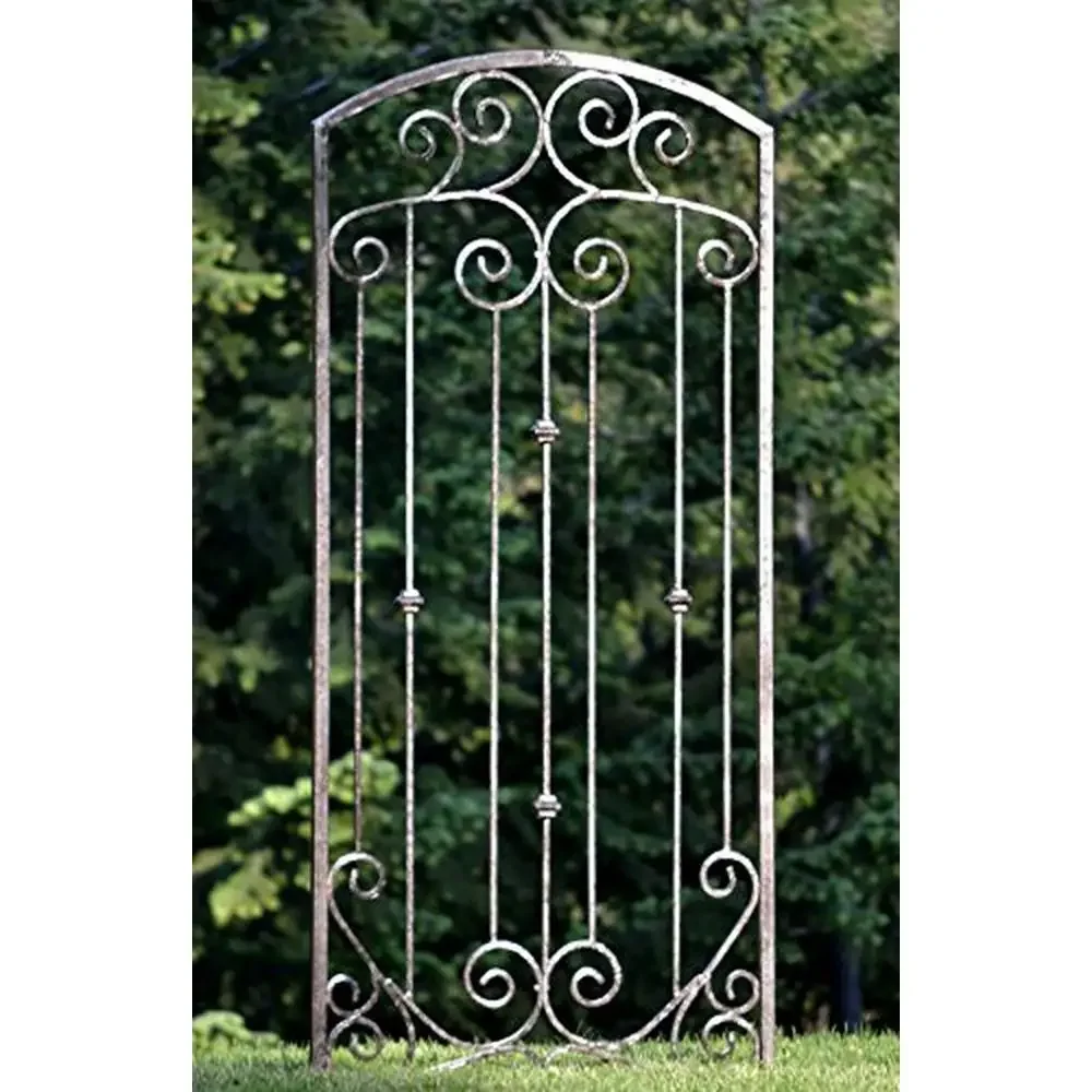 Large Iron Garden Trellis Scroll Metal Decoration Privacy Patio Screen Weather Resistant Vine Climbing Plant Support Yard Art