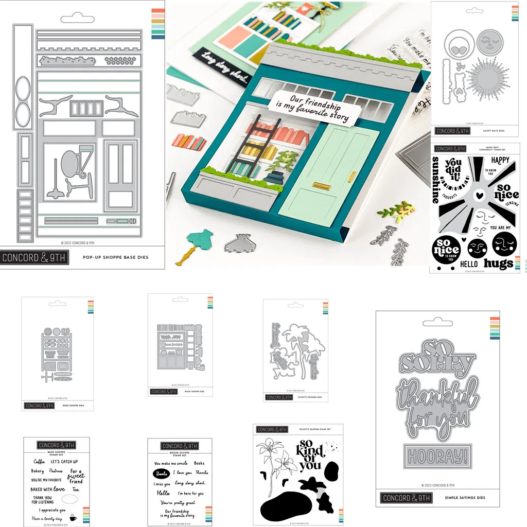 2023 Pop-Up Shoppe New Clear Stamps Metal Cutting Dies Mold Craft Decoration Embossing Template DIY Greeting Card Handmade