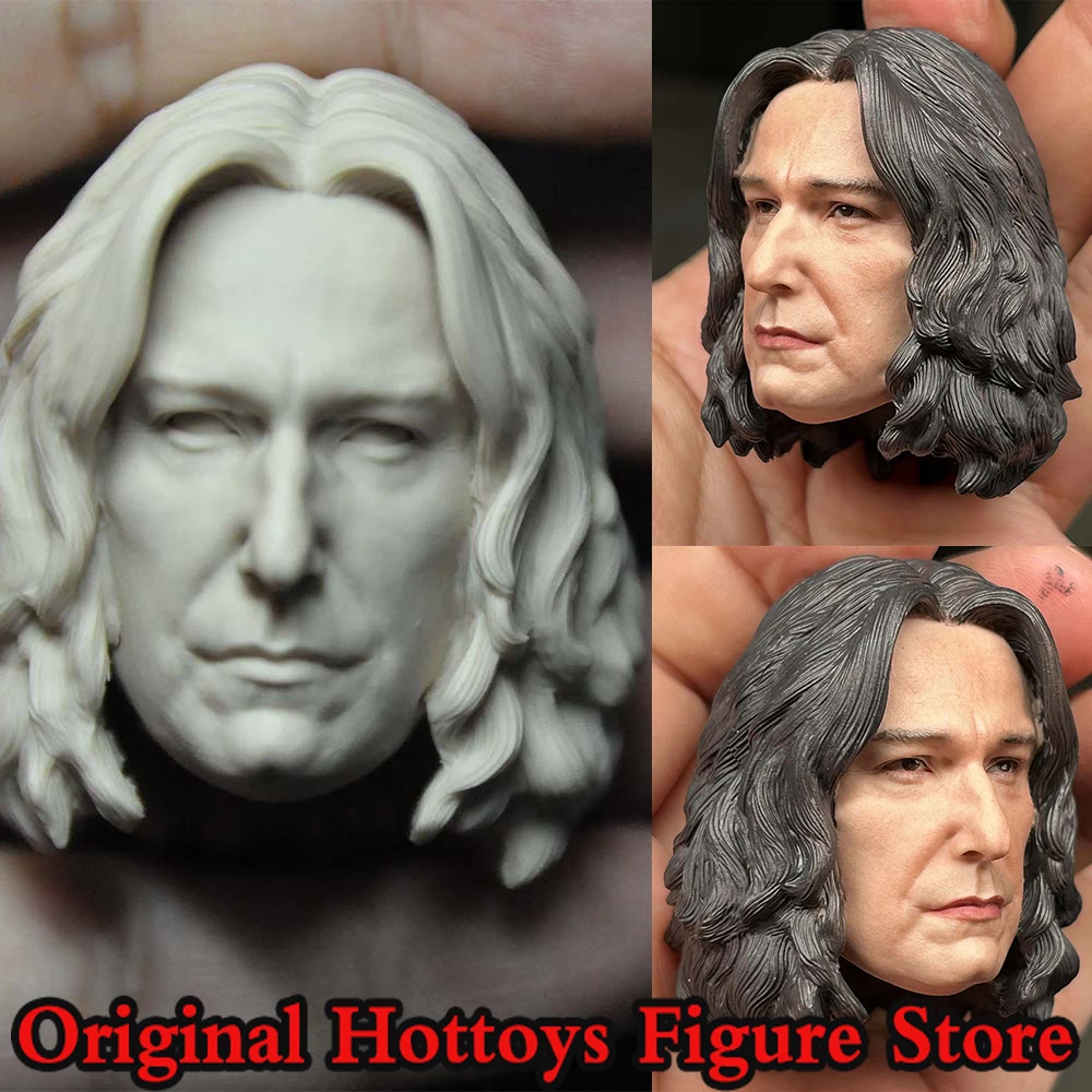 In Stock 1/6 Scale Male Soldier Head Sculpture Accessory Professor Snape Head Carving For 12-inch Action Figure Model Body