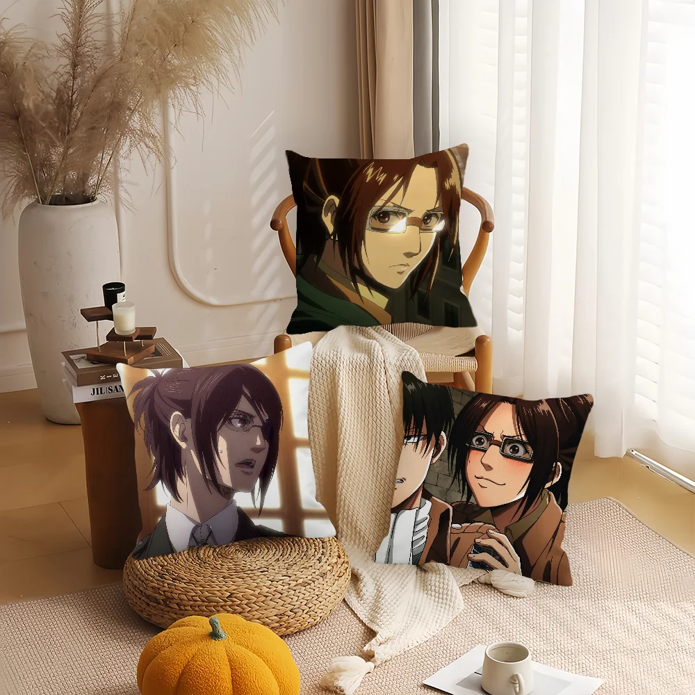 

Наволочка «Атака Титанов Hange Zoe», украшение для дома, чехол для подушки, подходит для офиса, дивана, спальни, автомобиля