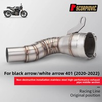 Black Arrow 401 White Arrow 401 Exhaust Pipe Middle Part for VITPILEN125 250 No Damage Installation Hot Sale Of The Season-Hot S