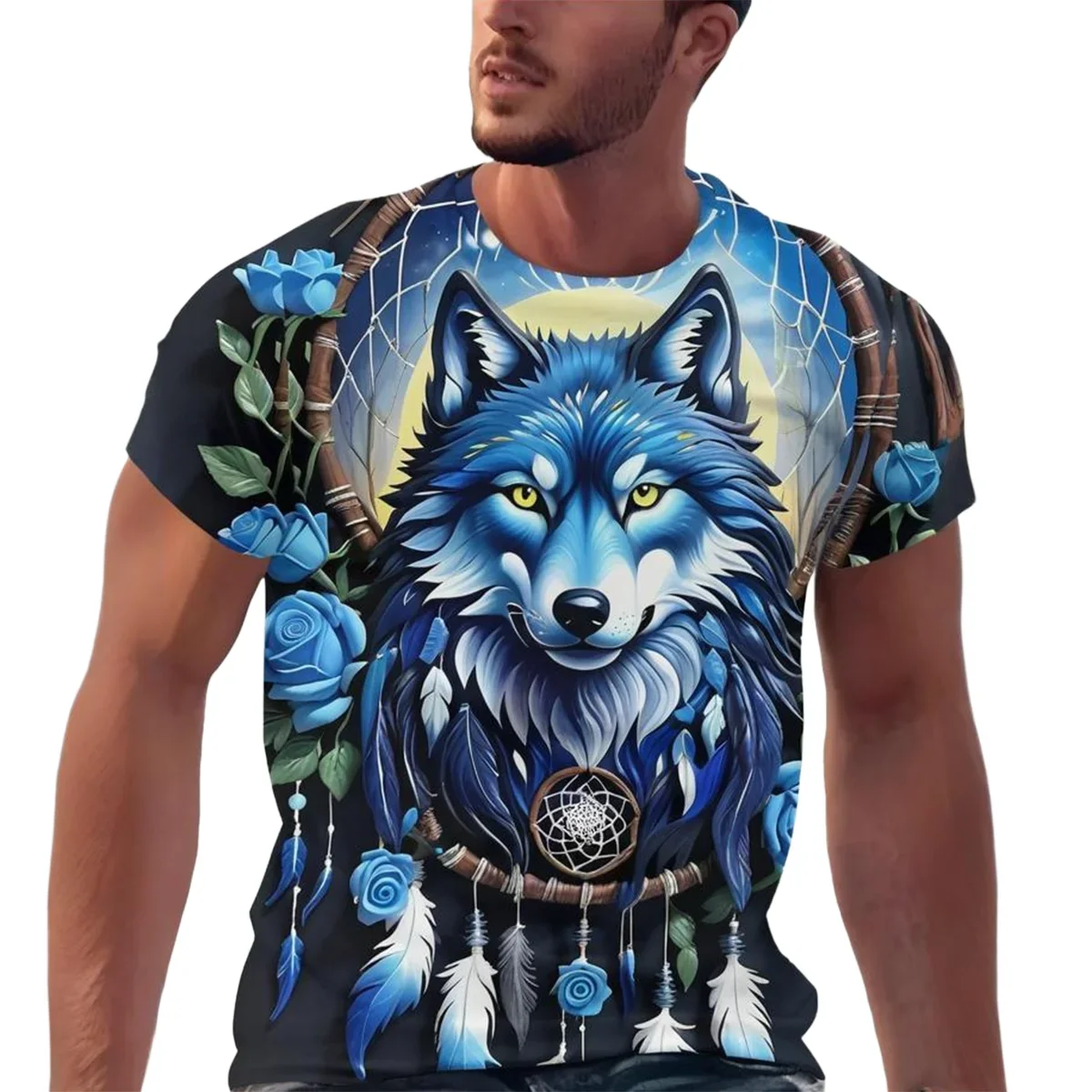 

Мужской комплект Wild Power: 3D-принт Хищника из быстросохнущей ткани, координатный топ с короткими рукавами для городских джунглей и приключений на выходные