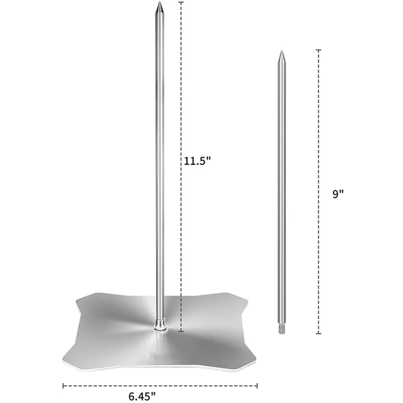 B38B-Stainless Steel Vertical Meat Spit BBQ Skewer Stand For Enjoyable Indoor And Outdoor Grilling Experiences