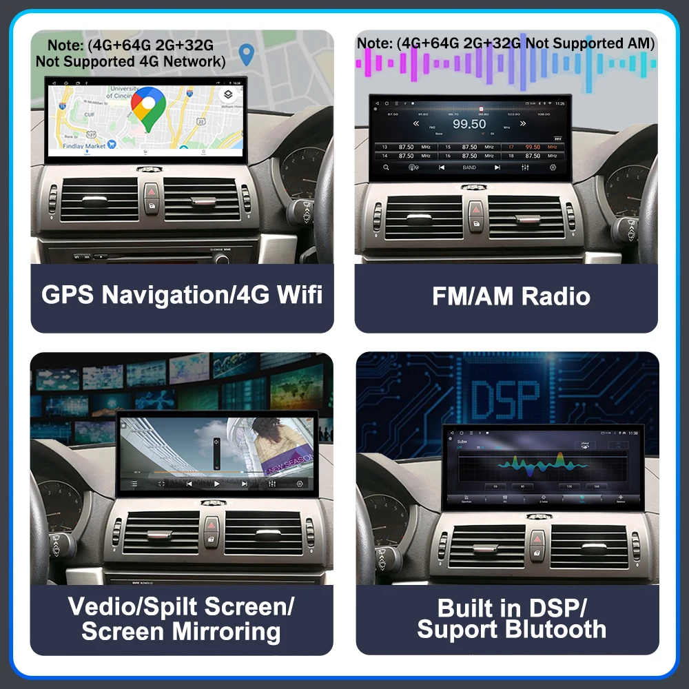 Android 14 Car 12.3 inch For BMW X3 E83 2005-2011 Touch Screen Car Carplay Multimedia Stereo Player GPS Navigation Dash Cam DVR view 5
