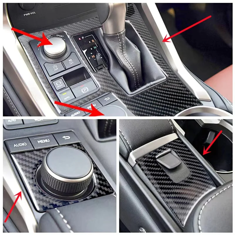 

Car Gear Shift Panel Decorative Cover Trim Strips Decal Carbon Fiber Stickers For Lexus NX200 Car Styling Interior Accessories