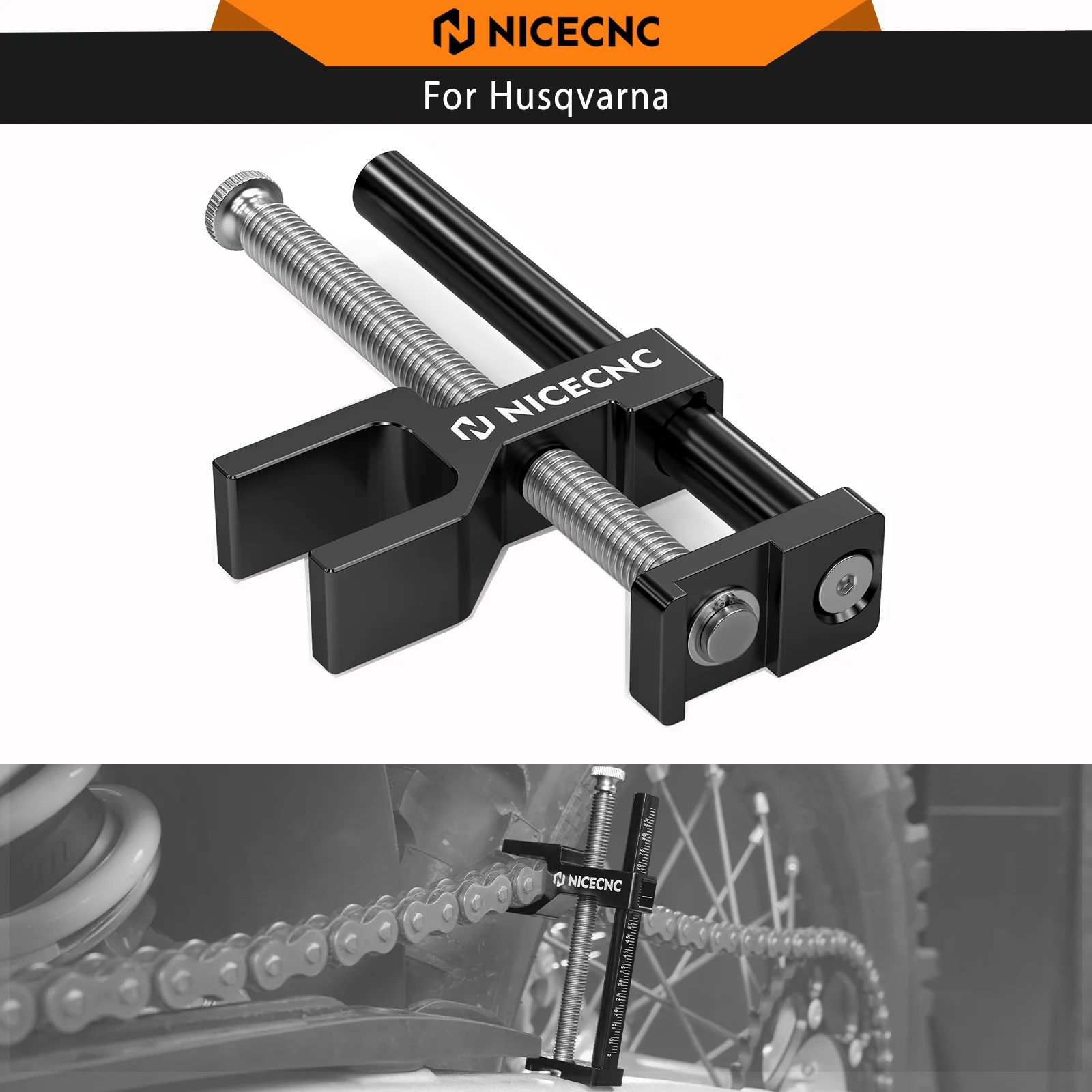

NICECNC Chain Slack Adjustment Tool For Husqvarna TE300 TE250 FE350 FE450 FE501 FE250 TC125 TC250 FC350 FC450 FX450 2014-2025