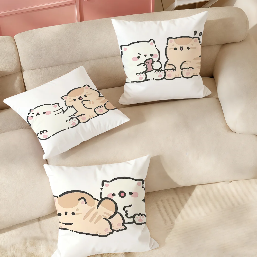 Cute Cartoon F-fluffystar Cats Pillow Case Suitable For Bedrooms Living Rooms Cars Home Decoration