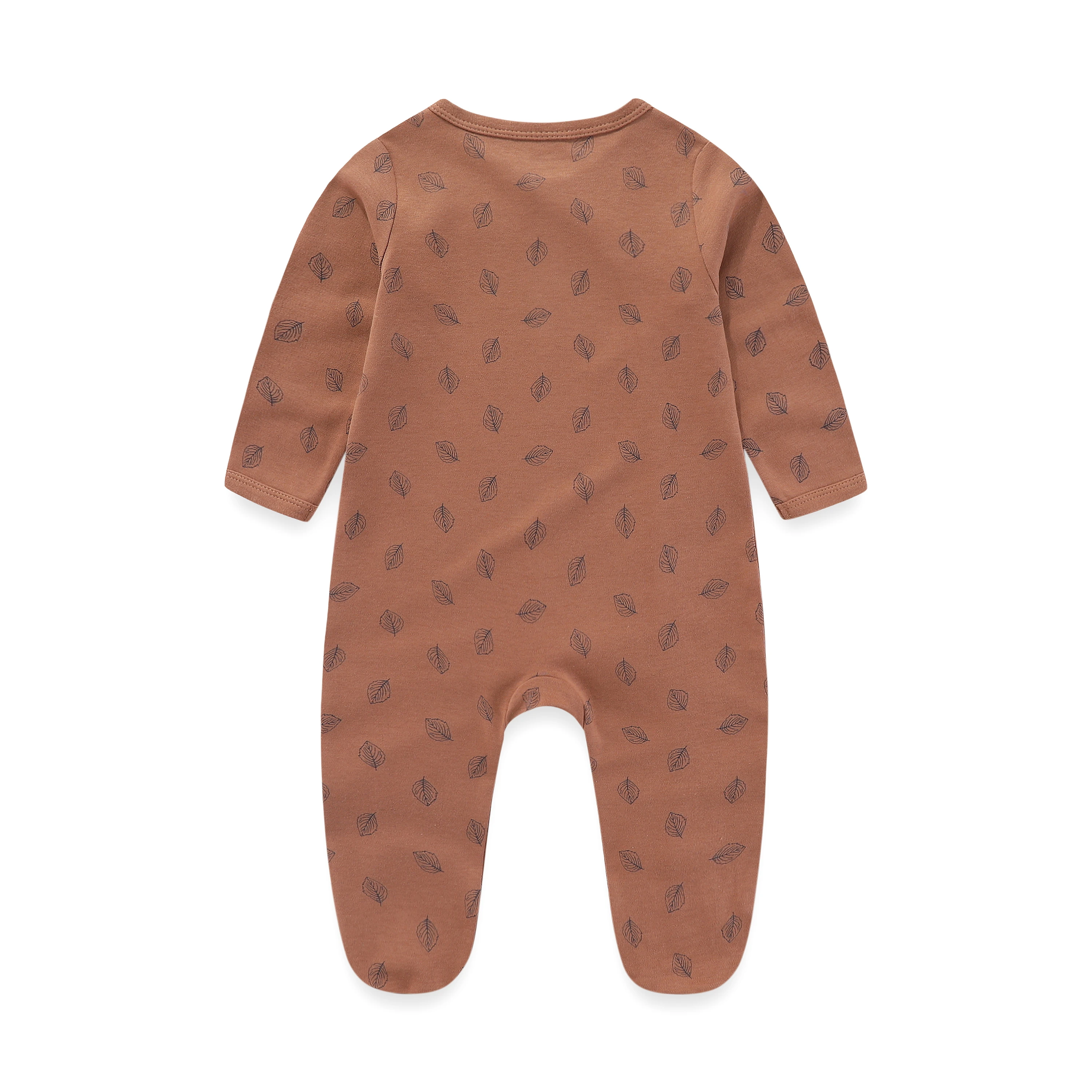 Newborn Baby Long Sleeved Jumpsuit 3-Piece Fashion Maple Leaf Set With Leg Pajamas 100% Cotton Unisex Newborn Baby Clothing