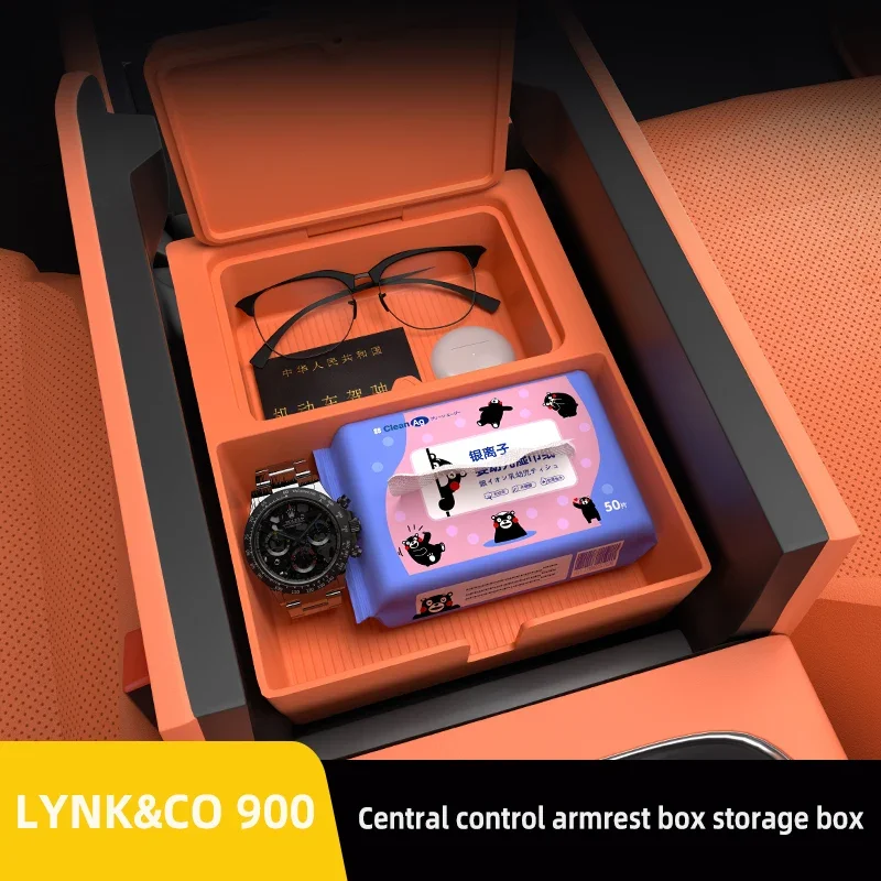 

Silicone Storage Organizer Tray for Lynk Co 900 Center Console, Custom Fit Armrest Box For Lynk & Co 900