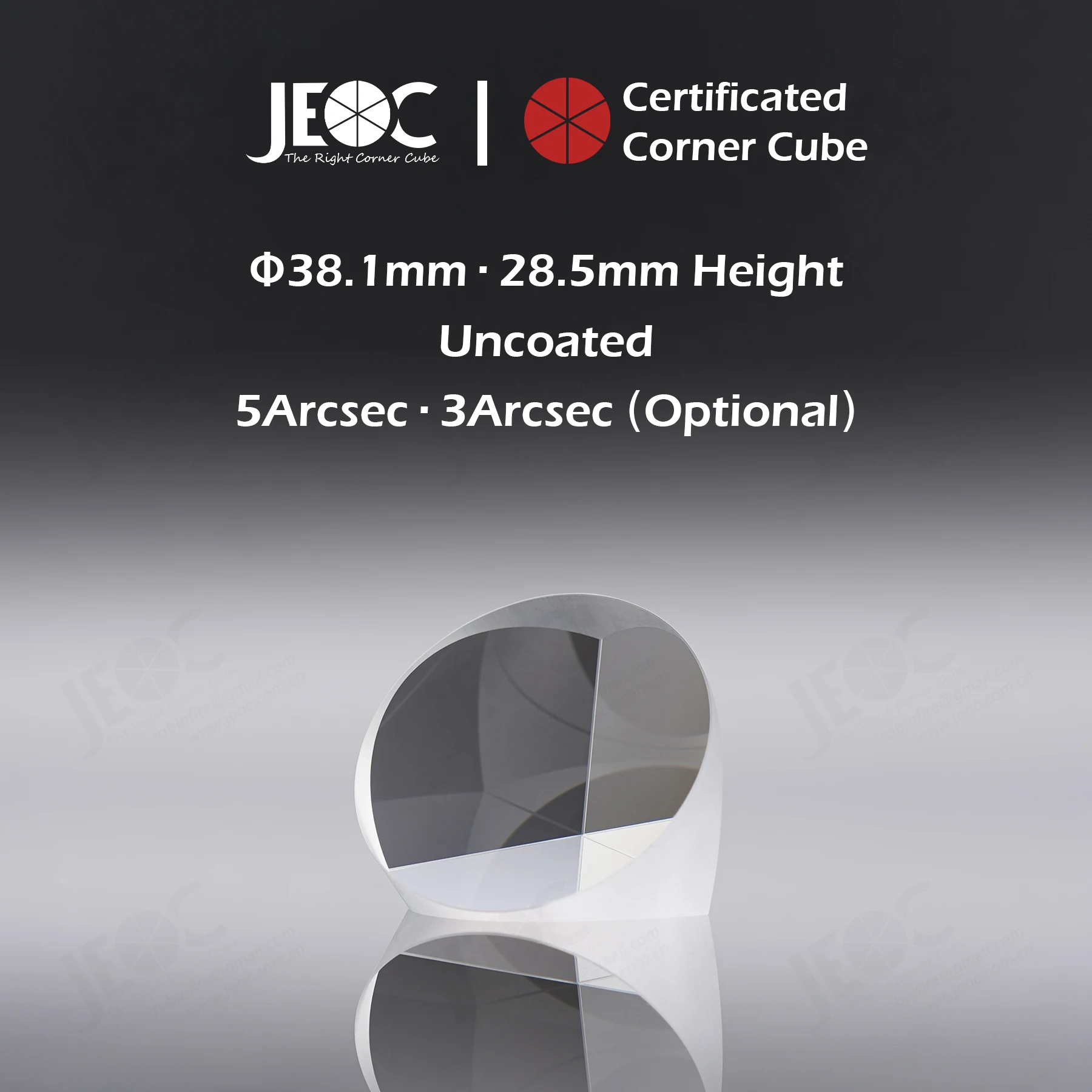 10pcs JEOC Certificated Corner Cube, 38.1mm (1.5