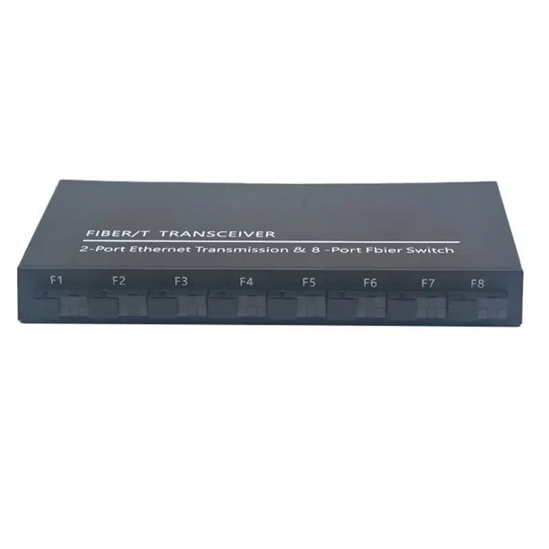 2X Gigabit Ethernet Switch Fiber Optical Switch 8 SC Fiber Port 2 1000M RJ45 Industrial Grade SC Converter 8F2E EU Plug
