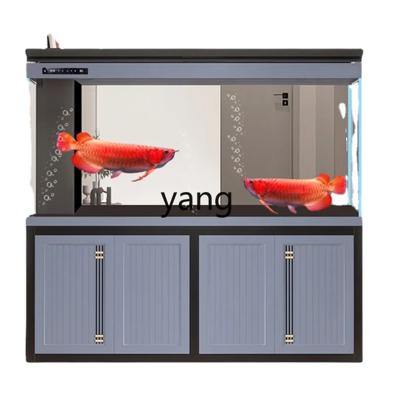 Yhl Fish Tank Living Room Large Household Floor Aquarium Super White Glass Bottom Filter Ecological Change Water