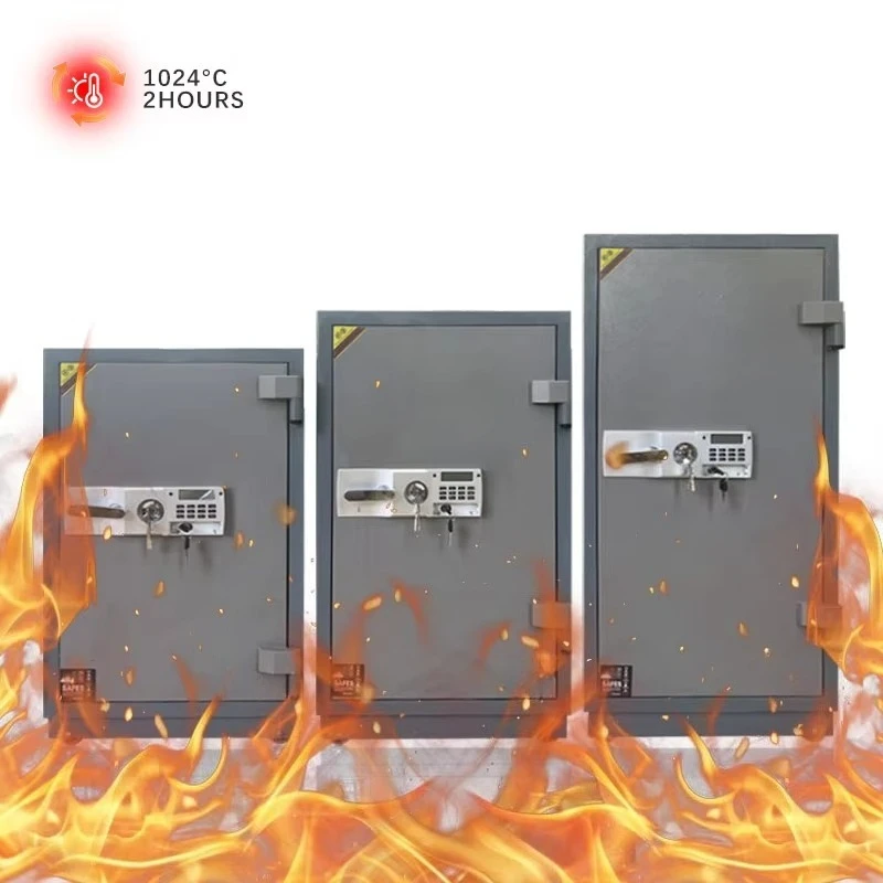 صندوق إيداع آمن من الفولاذ المقاوم للحريق عالي الأمان مع مفتاح وقفل رقمي إلكتروني للتخزين الصغير #1