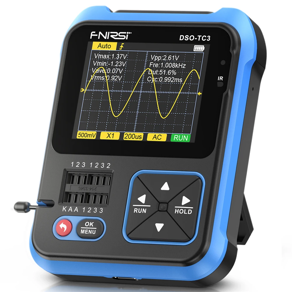 FNIRSI-osciloscopio Digital DSO-TC3, probador de transistores, generador de señal de función, tres/TwoIn, un probador multifunción