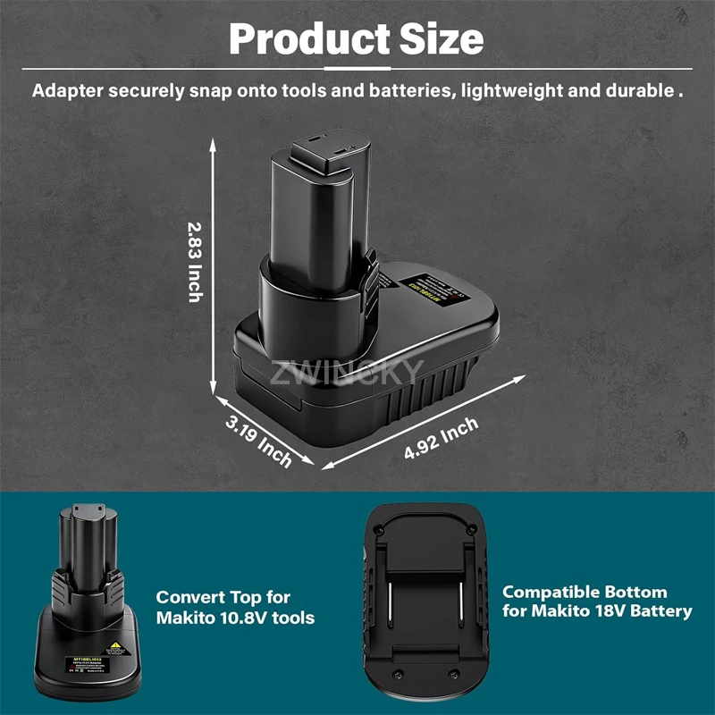 

for Makita 18V Lithium Battery Convert to 10.8V Cordless Power Tools Battery Adapter Work for Makita 10.8V Cordless Power Tools