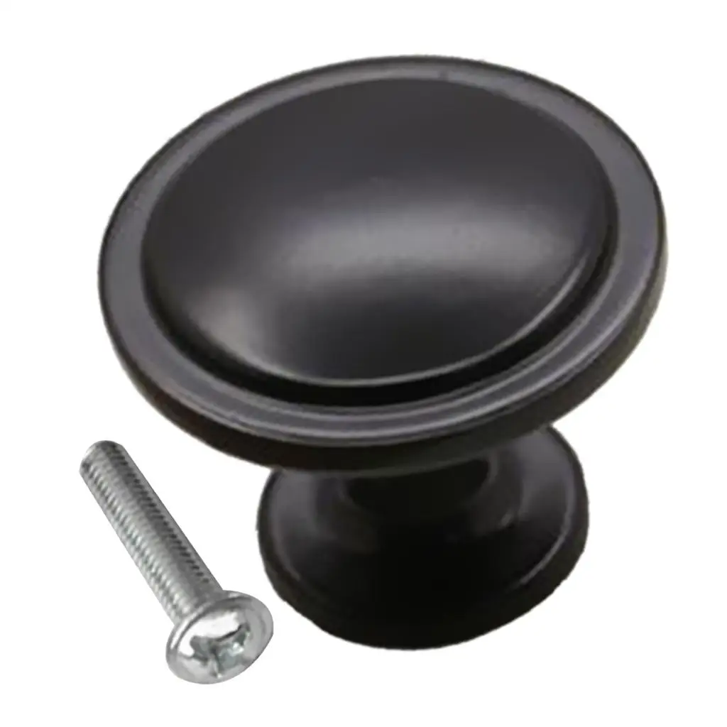 Brushed Satin Nickel Cabinet Knob Round Zinc Alloy Handle Pulls for Cupboard Drawer European Decor