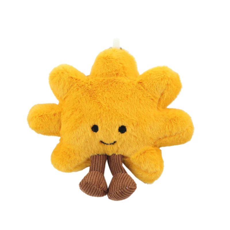 ตุ๊กตาดอกทานตะวันยิ้มน่ารักและสร้างสรรค์ ของเล่นตุ๊กตาขนนุ่ม พวงกุญแจ ของตกแต่งกระเป๋าเป้สะพายหลัง ของขวัญจากตู้คีบตุ๊กตา