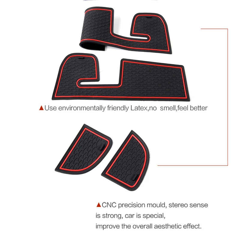 Anti-Slip Gate Slot Mat For Jeep Cherokee KL 2014 - 2019 Non-Slip Door Groove Pad Rubber Coaster Auto Interior Accessories