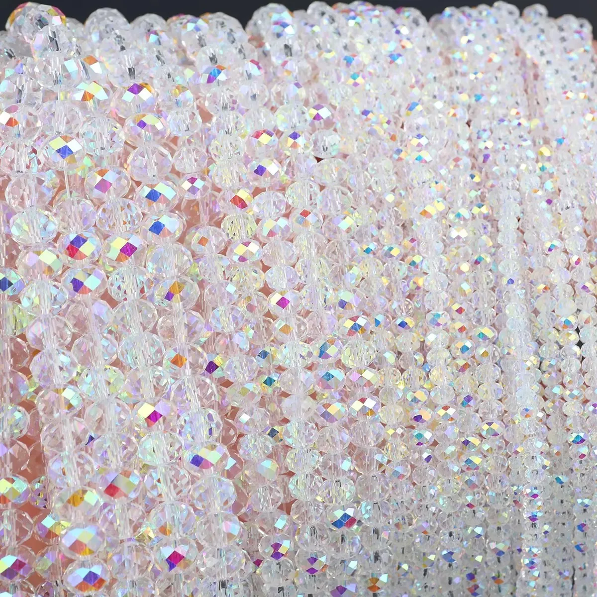 Österreichische Kristall Weiß AB Glas Perlen 3/4/6/8Mm Transparent Mit Loch Lose Perlen für Diy Schmuck Machen Armband Handwerk Liefert
