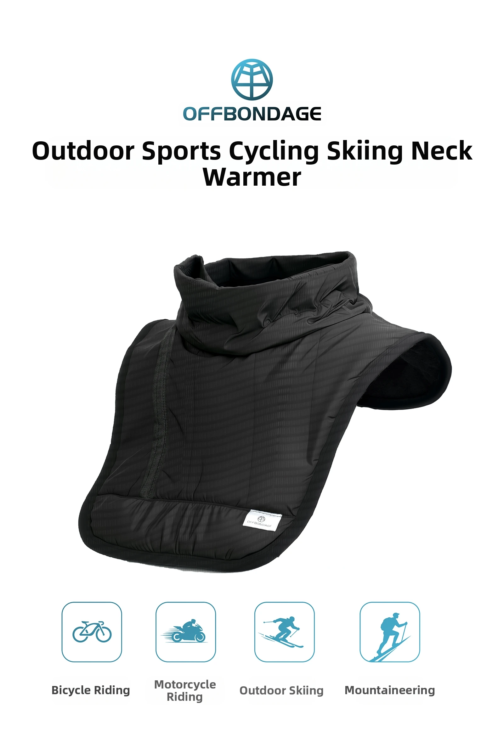 OFFBONDAGE Motorrad Winter Warm Halstuch Motorradfahrer Fahrer Brust Nackenschutz Winddicht Wärmer Schal Lätzchen Thermokragen – Detail 1