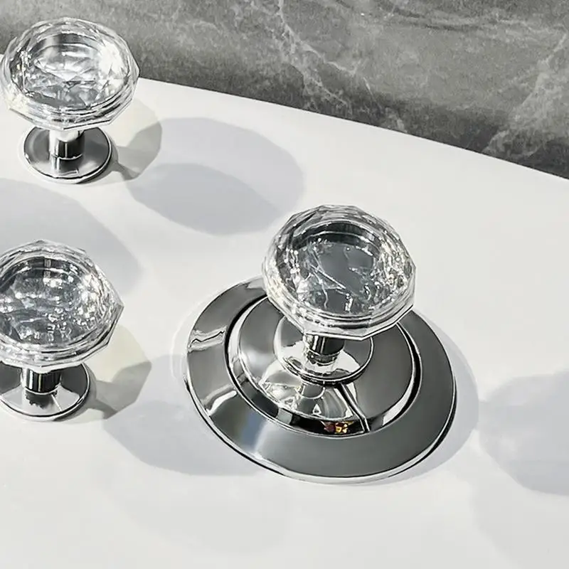 Toilet Push Button Replacement Nail Protection Toilet Water Tank Parts Rhinestone Pattern Toilet Flusher For Women Long Nail