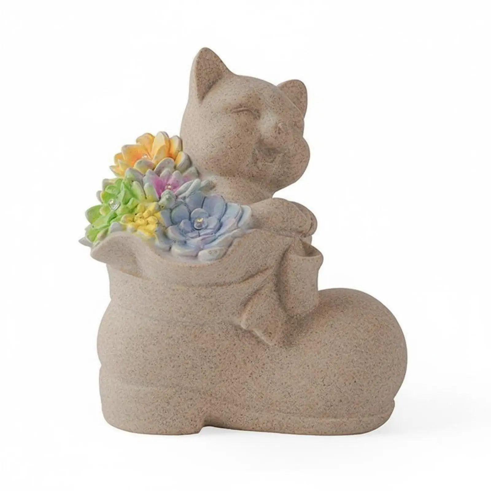 Glowing Garden Cat Garden Lamp Waterproof Cat Statue with Lights Weather Resistant for Balcony, Patio, Pathway