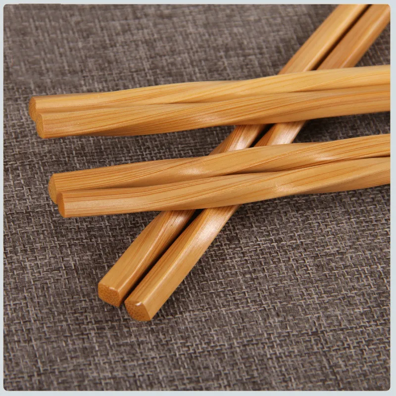 5 Pairs Handmade Natural Bamboo Wood Chopsticks Reusable Hashi Sushi Food Stick Gift Tableware Korean Chopsticks Spoon Set