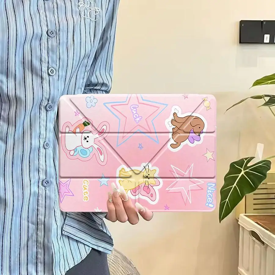 

Чехол-подставка для планшетов iPad Air 4, 5, M3, M2, 1, 2, M4, 11 дюймов, Mini 6, 7, Pro 11, 10, 9, 8, 7, 12.9 дюймов Pro 2025 с рисунком животных