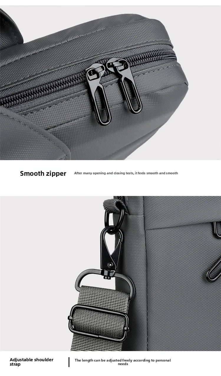 New Men's Briefcase, Thickened Large-capacity Computer Bag, Water-resistant Business Office Bag, Casual and Fashionable Handbag