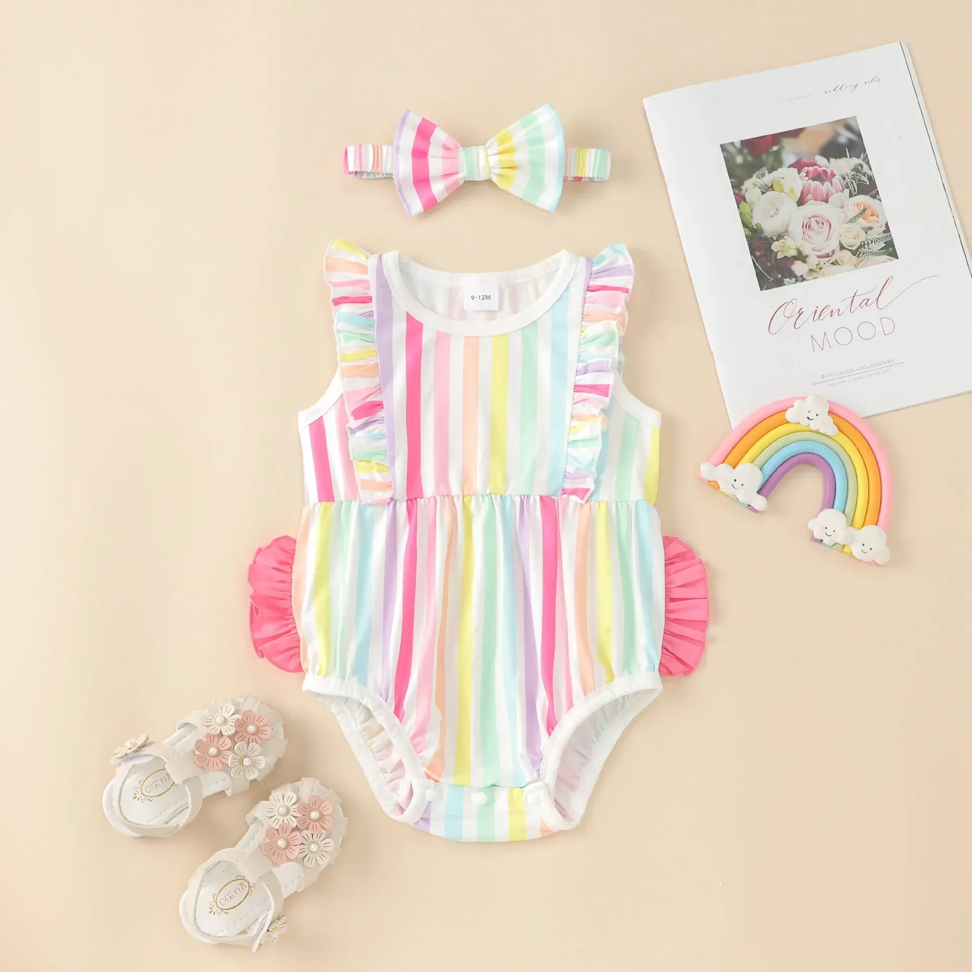 Cute Children's Clothing for Foreign Trade, Summer Flying Sleeves, Triangle Hoodies, Newborn Clothes baby girl clothes