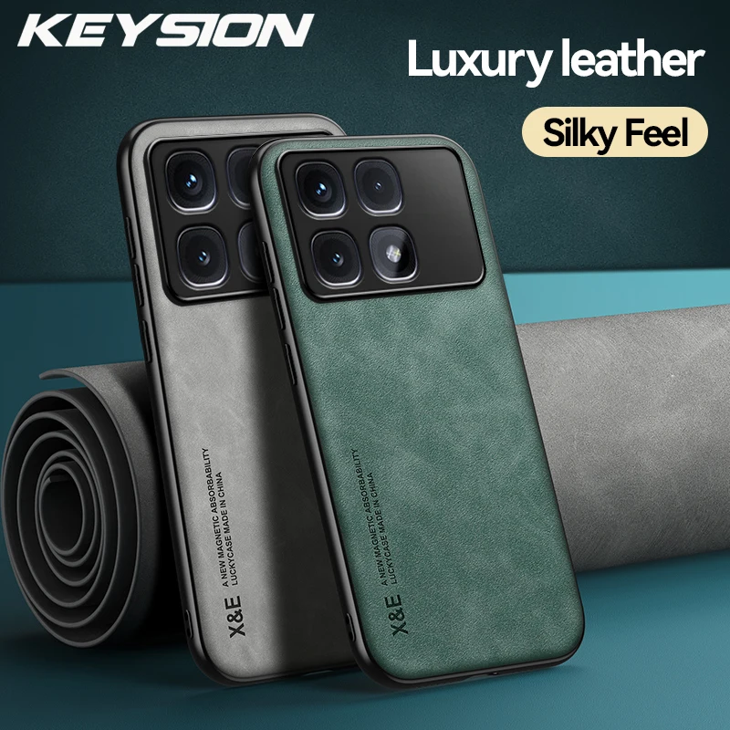 

KEYSION Luxury Retro Leather Case for Xiaomi 14T Pro 5G 14T 5G Soft Silicone+PC Shockproof Phone Back Cover for Redmi K70 Ultra