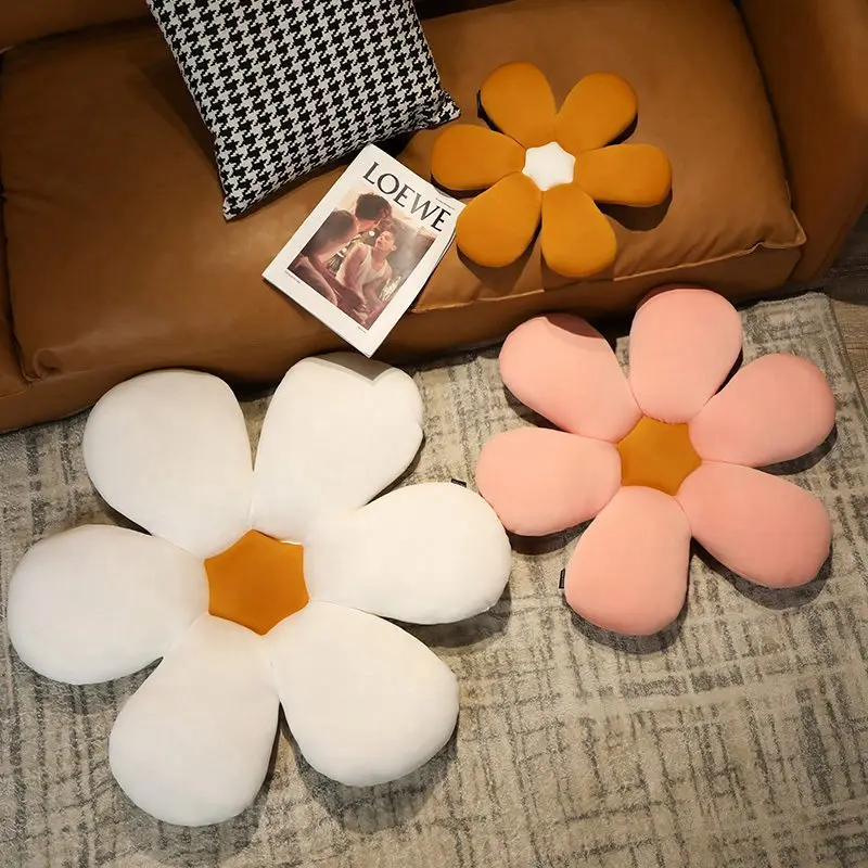 3 größen Daisy Plüsch Pflanzen Kissen Lebensechte Sonnenblumen Sitzkissen Unten Baumwolle Gefüllt Braun Rosa Weiß Stuhl Blume Kissen Geschenke
