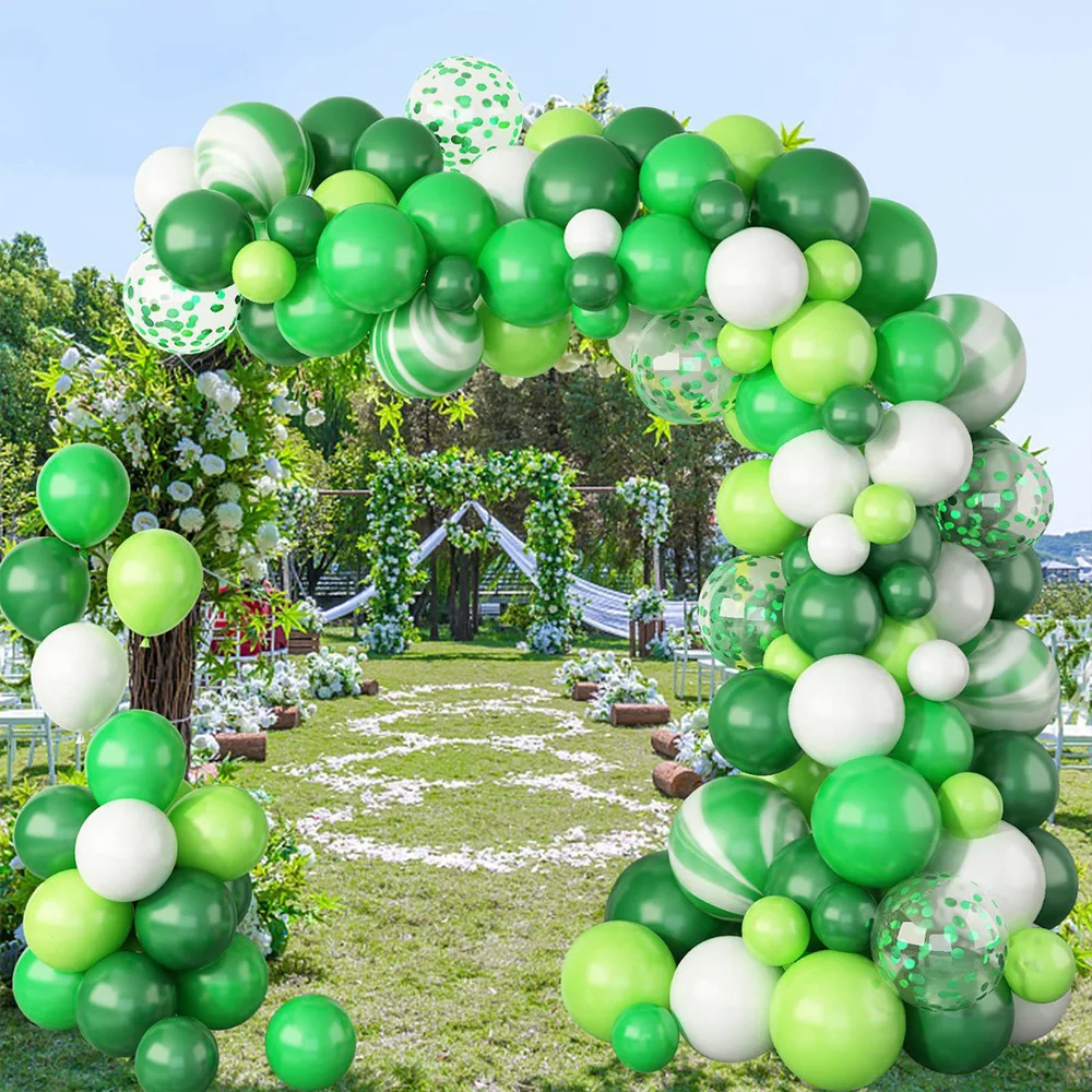 Jungle Retro Avocado Green Balloon Chain Set Balloon Arch Garland Kit Birthday Scene Home Garden Decoration