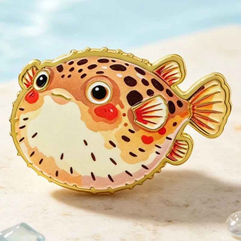 Vibrant Ocean Animal Enamel Pin Cute Sea Creature Brooch Lapel Badge For Backpack Hat Coat Ocean Life Fashion Holiday Gift Kids view 4