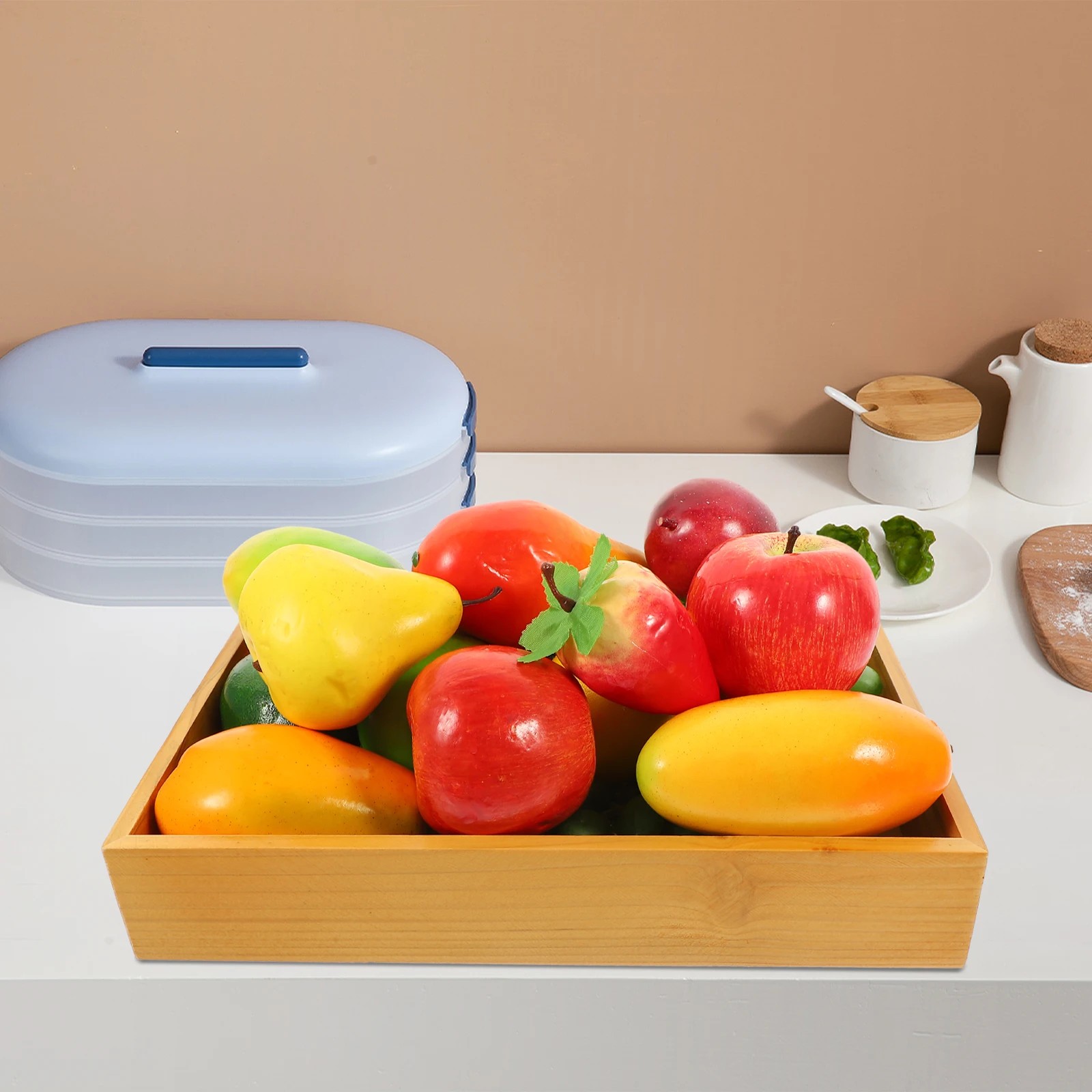 

Wooden Serving Tray Natural Wood Fruit Plate For Dessert Snack Cake Bread Tea Storage Decorative Home Kitchen Tableware Gadget