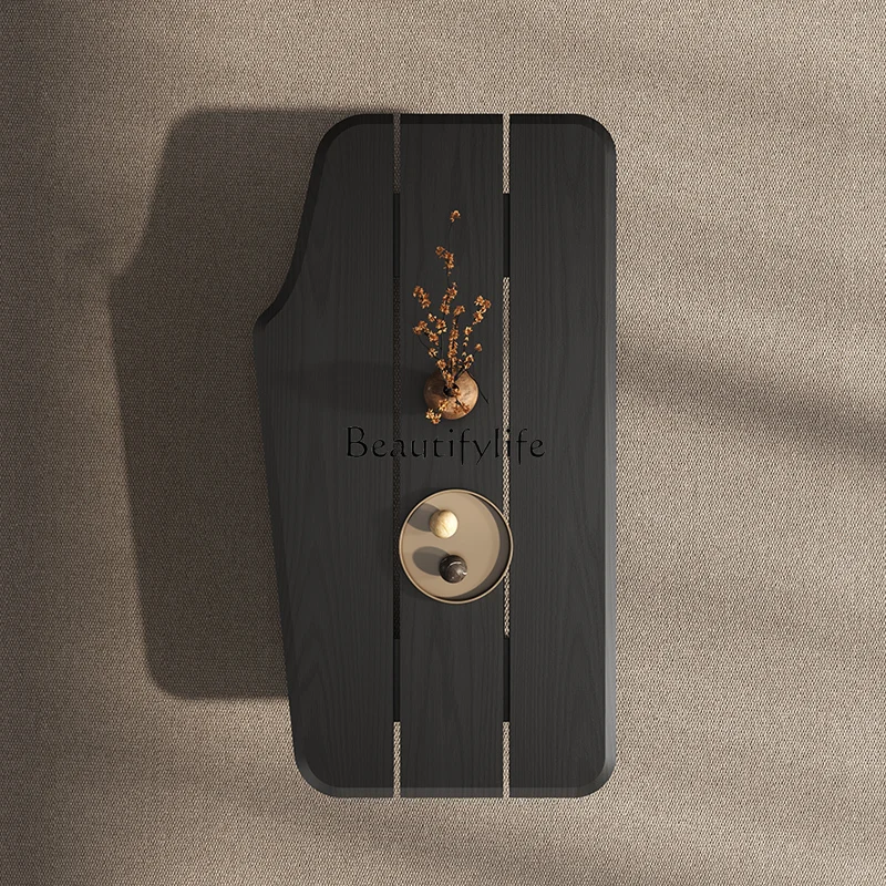 

5Living room household antique solid wood black rectangular minimalist high-end coffee table