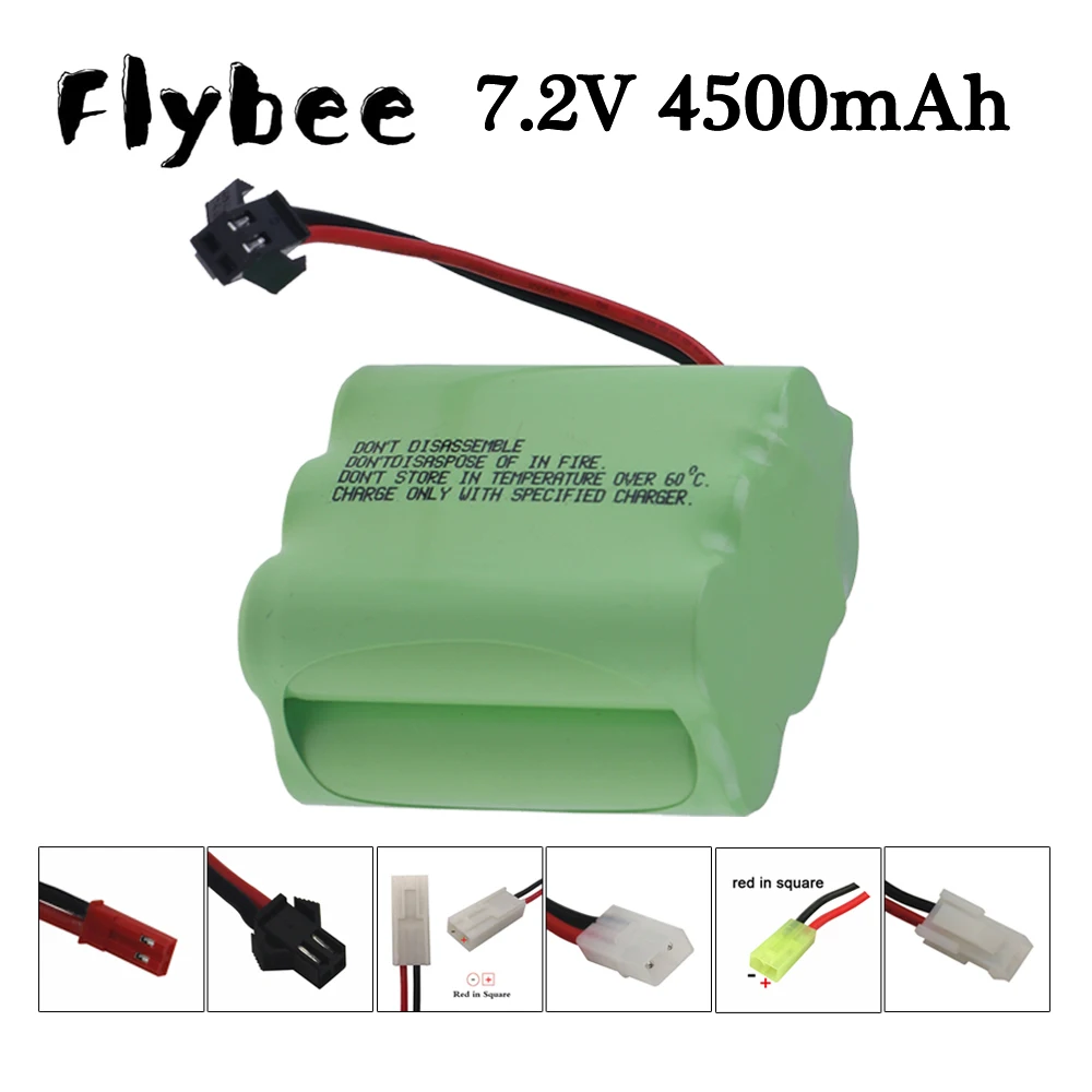 

7.2V Battery for RC Boat Model Car Electric Toy Tank 7.2V 4500mah Ni-MH AA Battery NiMH Batteries Pack SM JST EL-2P L6.2-2P plug