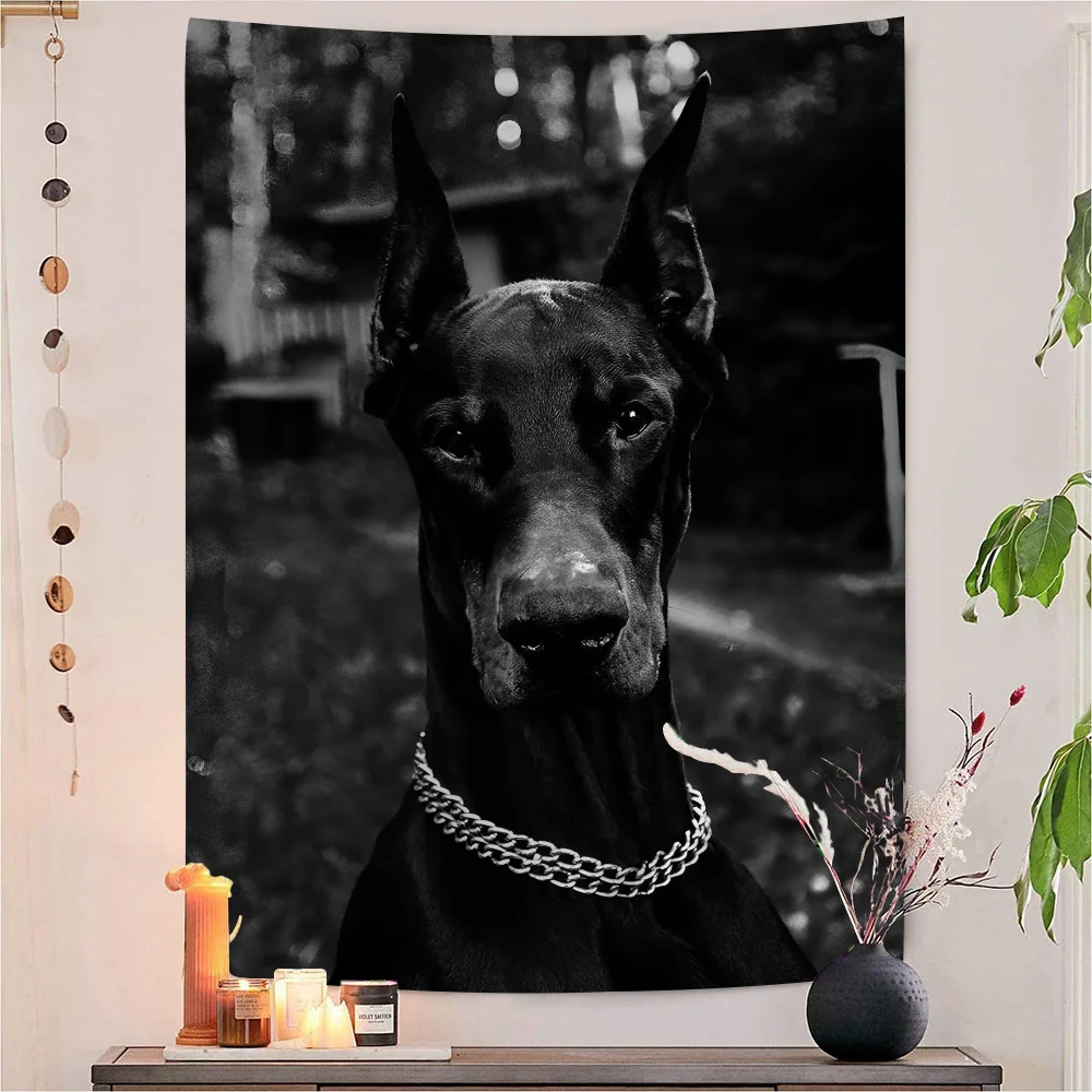 

Animal Doberman Wall Tapestry Home Decoration Hippie Bohemian Decoration Divination INS Home Decor