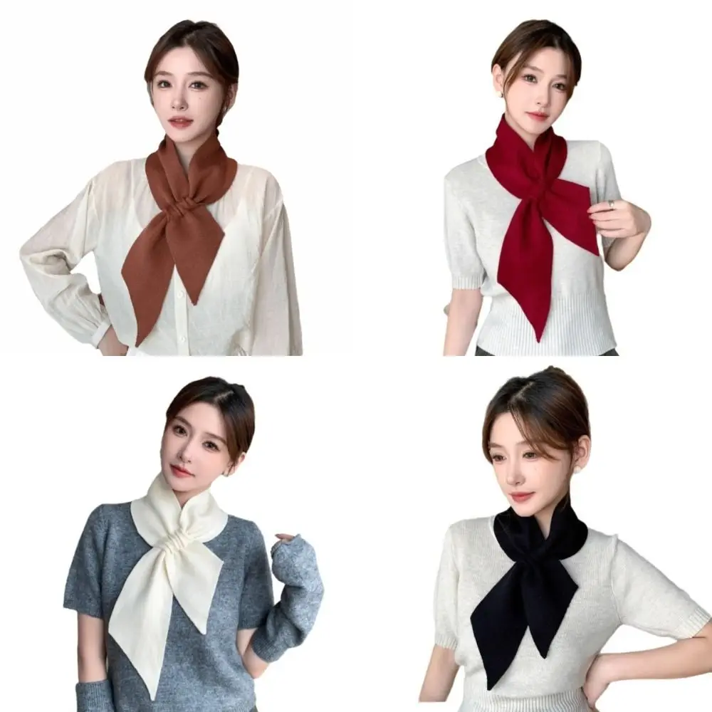 

Сплошной цветной шарф с крестом, утолщенный вязаный однотонный шерстяной шарф с крестообразным дизайном, универсальный дизайн, стильный аксессуар, повседневное соответствие