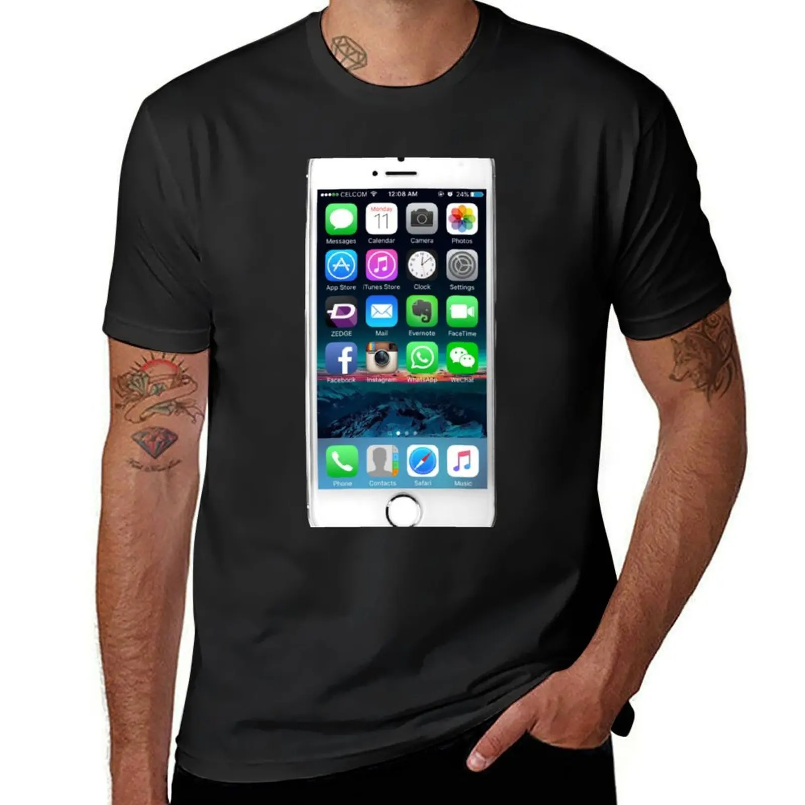 

iPhone home screen T-Shirt heavyweights anime clothes mens t shirt